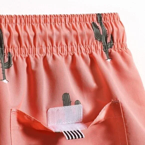 Coral Pink Mens Swim Trunks - Picture 4 of 4